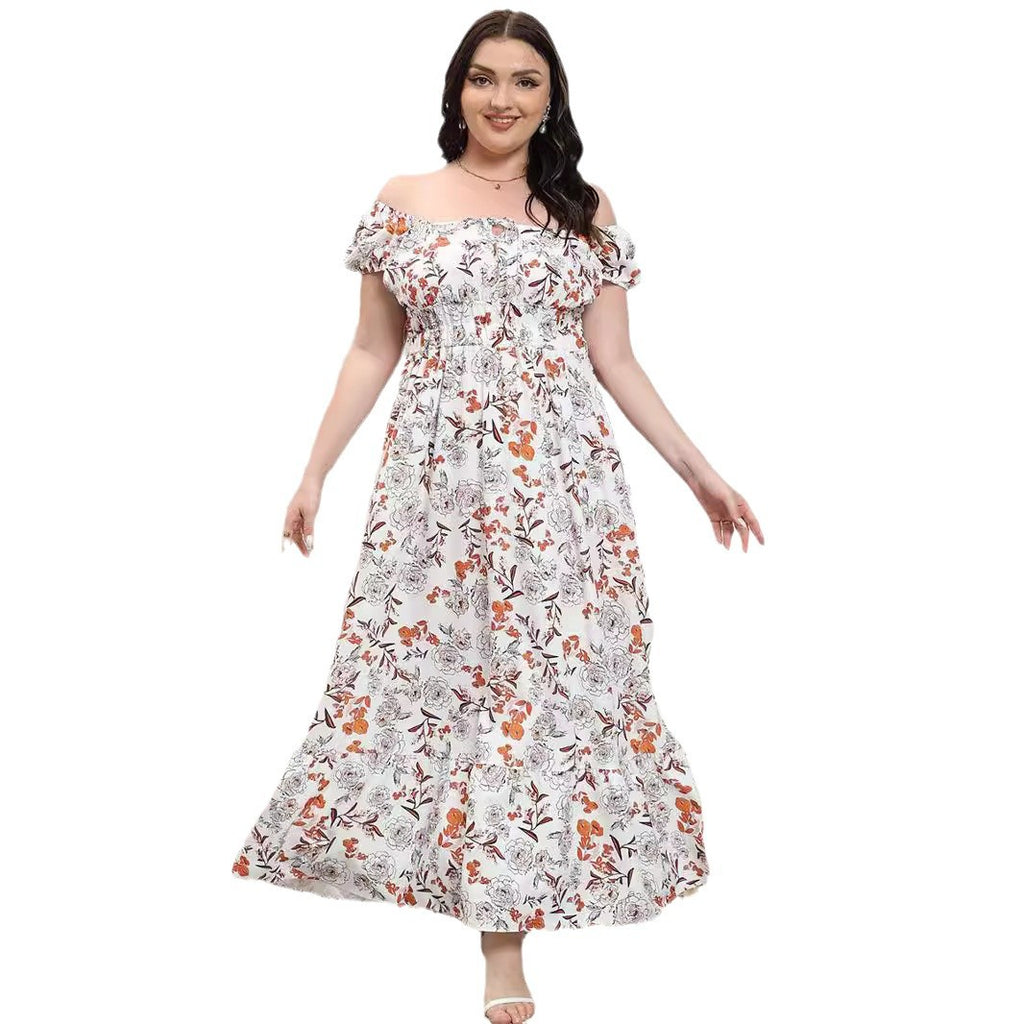 Curve-flattering floral maxi dress designed for comfortable summer wear