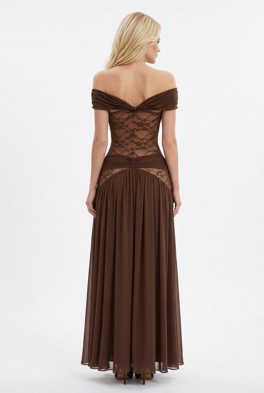 Women's black prom and party dress with sculpted corset bodice